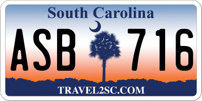 SC license plate ASB716