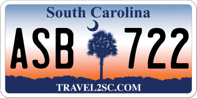 SC license plate ASB722