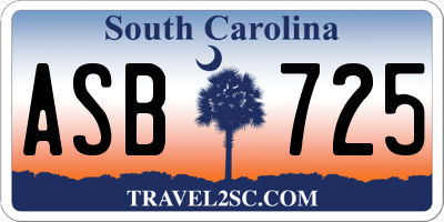 SC license plate ASB725