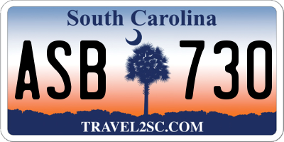 SC license plate ASB730
