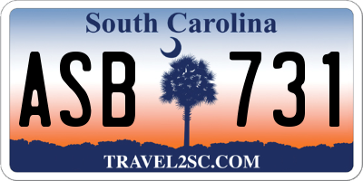 SC license plate ASB731