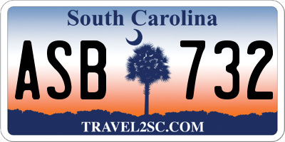 SC license plate ASB732