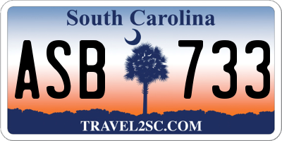 SC license plate ASB733