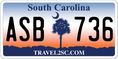 SC license plate ASB736