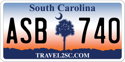 SC license plate ASB740