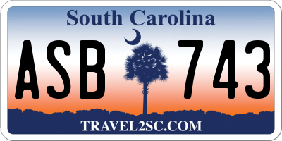 SC license plate ASB743