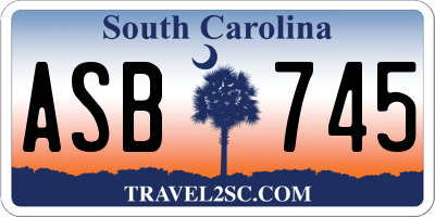 SC license plate ASB745