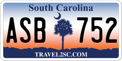SC license plate ASB752