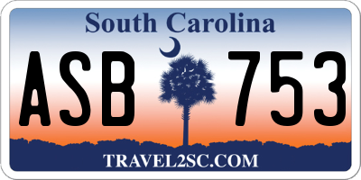 SC license plate ASB753