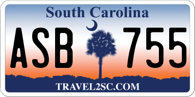 SC license plate ASB755