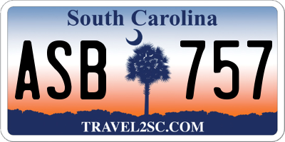SC license plate ASB757