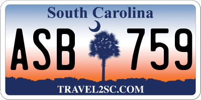 SC license plate ASB759