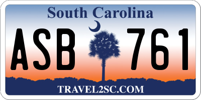 SC license plate ASB761