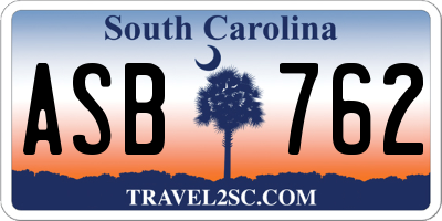 SC license plate ASB762