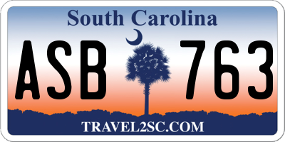 SC license plate ASB763