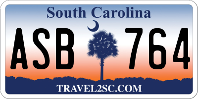 SC license plate ASB764