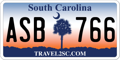 SC license plate ASB766