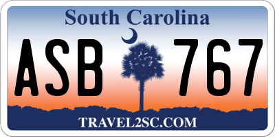 SC license plate ASB767