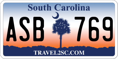 SC license plate ASB769