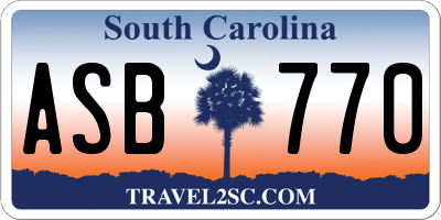 SC license plate ASB770