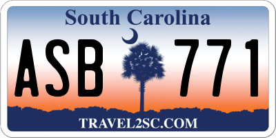 SC license plate ASB771