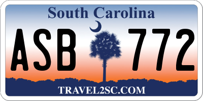 SC license plate ASB772