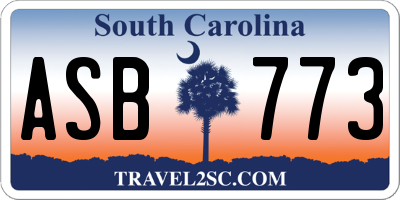 SC license plate ASB773