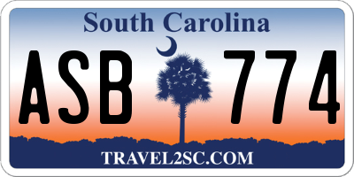 SC license plate ASB774