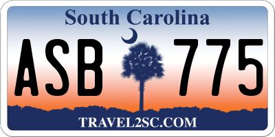 SC license plate ASB775