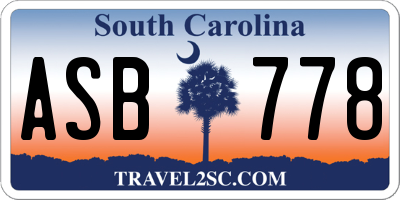 SC license plate ASB778