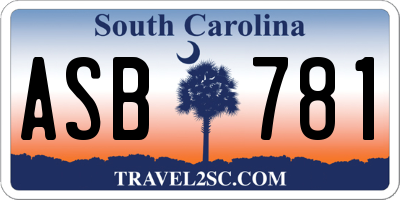 SC license plate ASB781