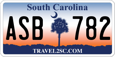 SC license plate ASB782