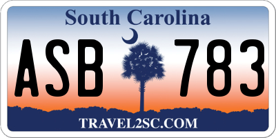 SC license plate ASB783