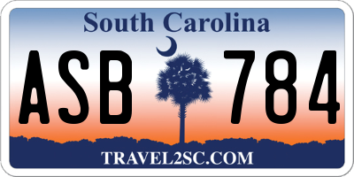 SC license plate ASB784