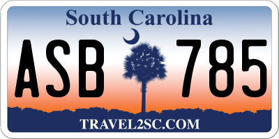 SC license plate ASB785