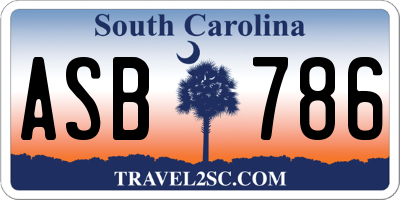 SC license plate ASB786
