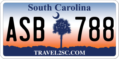 SC license plate ASB788