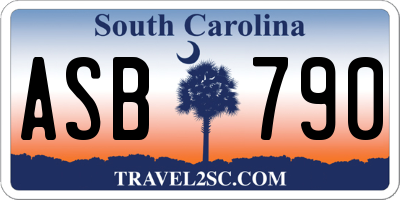 SC license plate ASB790