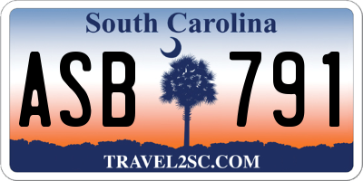 SC license plate ASB791