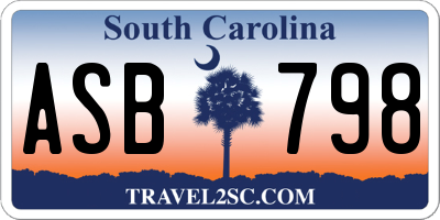 SC license plate ASB798
