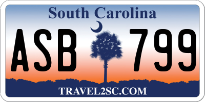 SC license plate ASB799