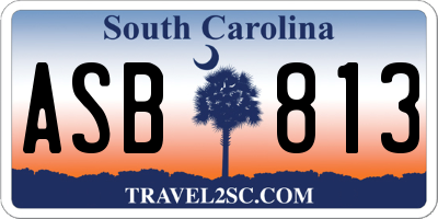 SC license plate ASB813