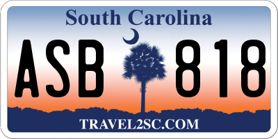 SC license plate ASB818