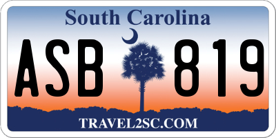 SC license plate ASB819
