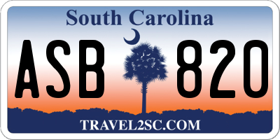 SC license plate ASB820