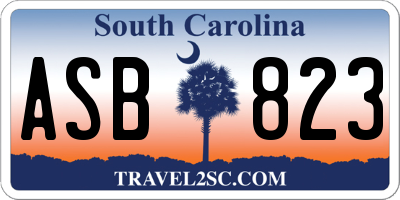 SC license plate ASB823