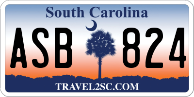 SC license plate ASB824