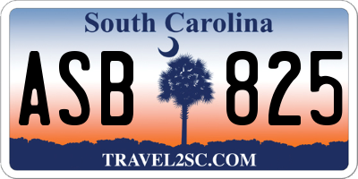 SC license plate ASB825