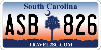 SC license plate ASB826