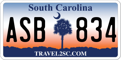 SC license plate ASB834